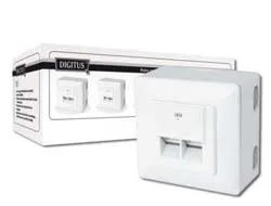 DIGITUS Aufputzdose Cat6 2xRJ45 Geschirmt 5er Set Weiss