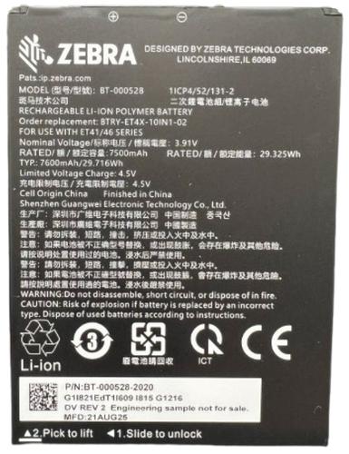 Zebra BTRYET40110INC01 Internal Standard Battery, 10