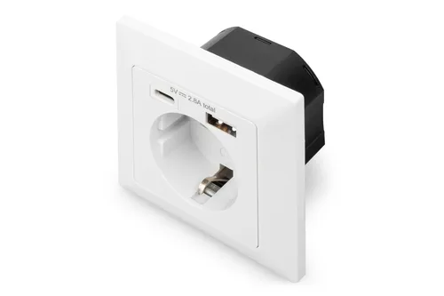 DIGITUS Sicherheits-Steckdose Unterputzmontage USB Type-C/US