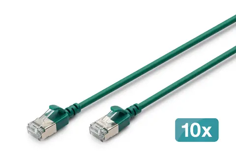 CAT6A f-ftp SLIM 15M 10X Green