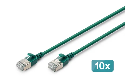 CAT6A f-ftp SLIM 15M 10X Green