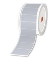 Pre-Cut Silver Metallic Labels - 50 x 25 mm Roll