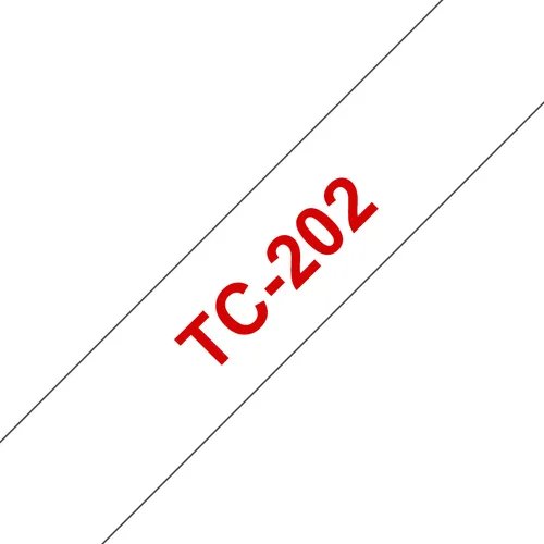TC-202 Laminated Tape - 12mm x 7.7m - Red on White