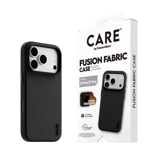 CARE By PanzerGlass Fusion Fabric Case Black M. MagSafe 17 Pro