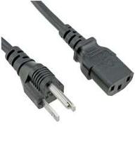 IEC to Japanese 3-Pin Power Cord - 1.8m, Black