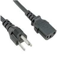 IEC to Japanese 3-Pin Power Cord - 1.8m, Black