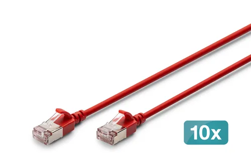 CAT 6A f-ftp SLIM 05M 10X red