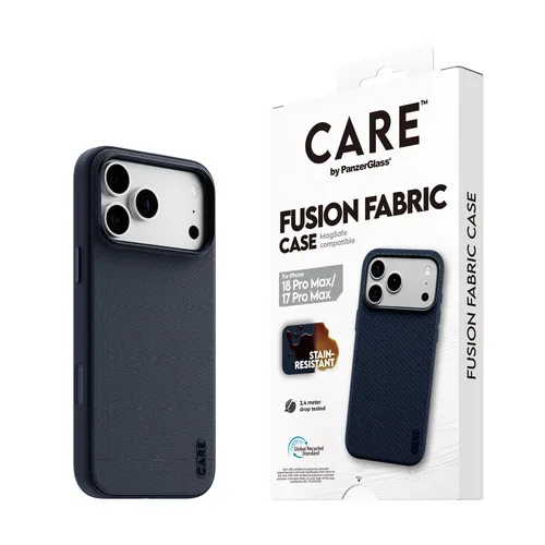 CARE By PanzerGlass Fusion Fabric Case Blau M. MagSafe IPhone 17 Pro Max