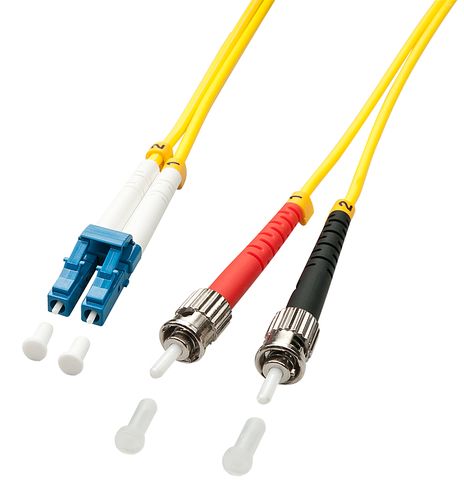 LC/ST OS2 Duplex Fiber Optic Cable - 2 Meter