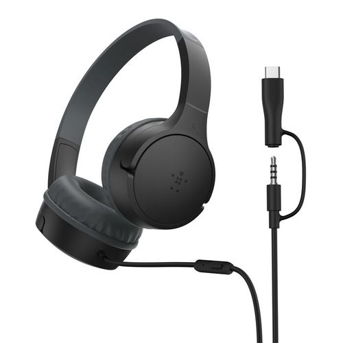 Belkin SoundForm Mini Wired On-Ear Headphones - Black