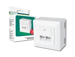 DIGITUS RJ45Dose Cat6 2xRJ45 Geschirmt Aufputz Signalweiß