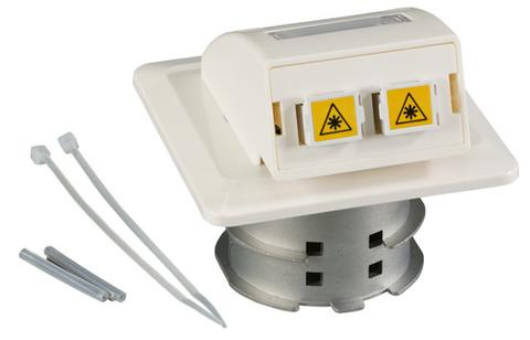 EFB FO Datendose UP, 2 SC-S Kupplungen OM3 Mit Shutter, Integrierter Spleihalter