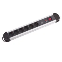 6-Outlet Aluminum Power Strip - 2m Cord