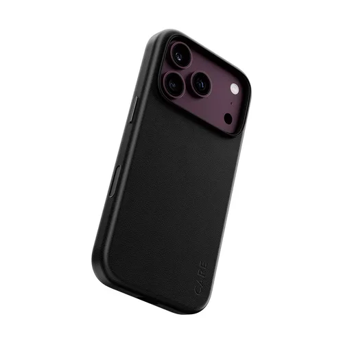 CARE By PanzerGlass Solo Vegan Leather Case Black M. MagSafe IPhone 17 Pro