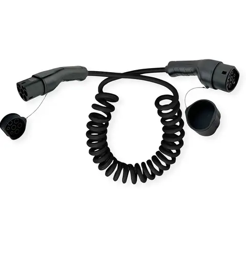 EV Charging Cable - Spiral, Type 2, 3-Phase