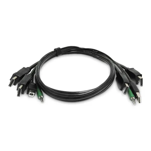 Dual DisplayPort KVM Cable - 2.0, 3.5mm Audio, TAA