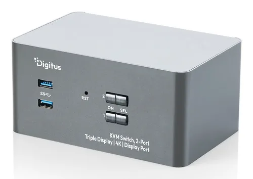 KVM-SWITCH 2-PORT 3DISP 4K DP