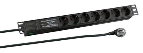 HE Steckdosenleiste 7 X CEE 7/3 Mit SS, Im Aluprofil, Black 19 1