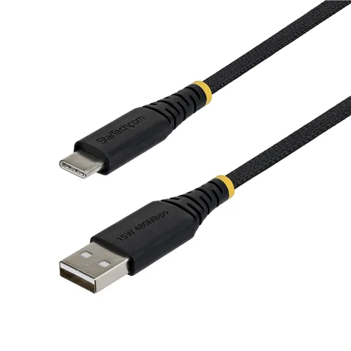 STARTECH.COM 15cm 6in USB-A To USB-C Fast Charging Cable 15W 3A Dual-Layer Braided Nylon/TPE Jacket Durable USB-A To Type C Charger