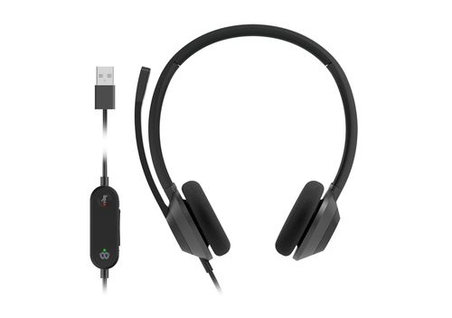 Wired Dual On-Ear Headset - USB-A - Carbon Black