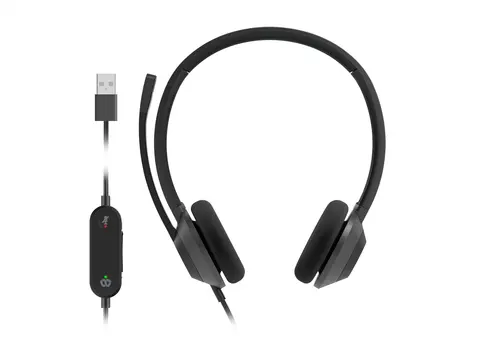 Wired Dual On-Ear Headset - USB-A - Carbon Black