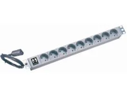 ONLINE USV 19" Steckdosenleiste 16A KaltgeräTestecker 9x Schutzkontaktb.