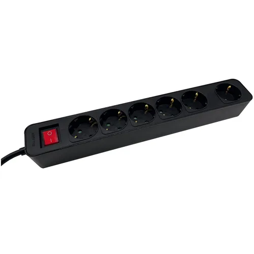 6-Socket Power Strip - 3M Black PVC