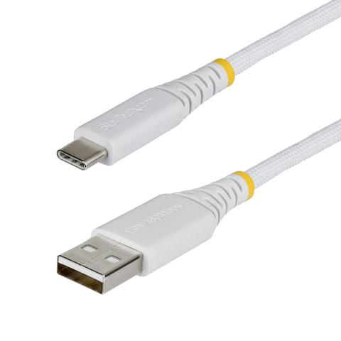 STARTECH.COM 1m 3.3ft USB-A To USB-C Fast Charging Cable 15W 3A Dual-Layer Braided Nylon/TPE Jacket Durable USB-A To Type C Charger