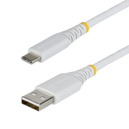STARTECH.COM 1m 3.3ft USB-A To USB-C Fast Charging Cable 15W 3A Dual-Layer Braided Nylon/TPE Jacket Durable USB-A To Type C Charger