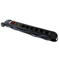 6-Socket Power Strip, 3m Cable, Black