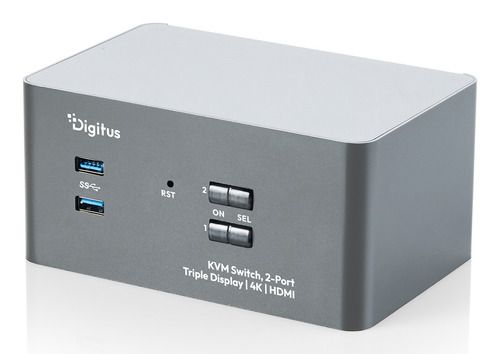 KVM-SWITCH 2-PORT 3DISP 4K HDMI
