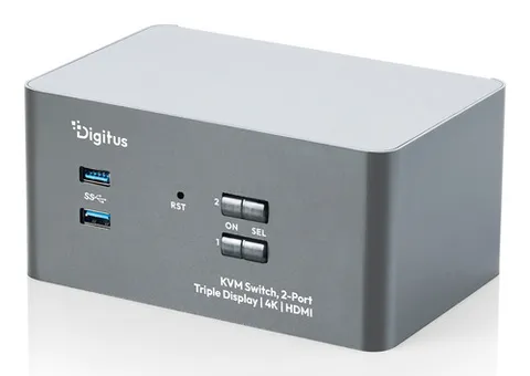KVM-SWITCH 2-PORT 3DISP 4K HDMI