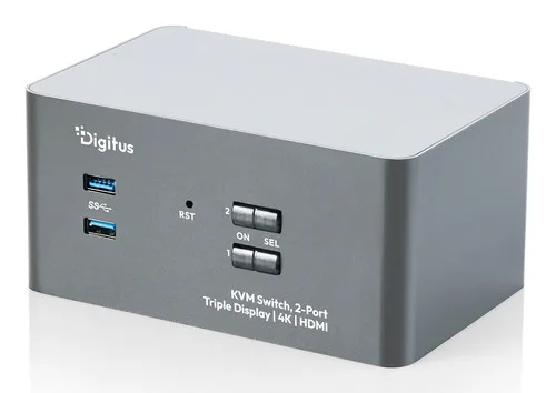 KVM-SWITCH 2-PORT 3DISP 4K HDMI