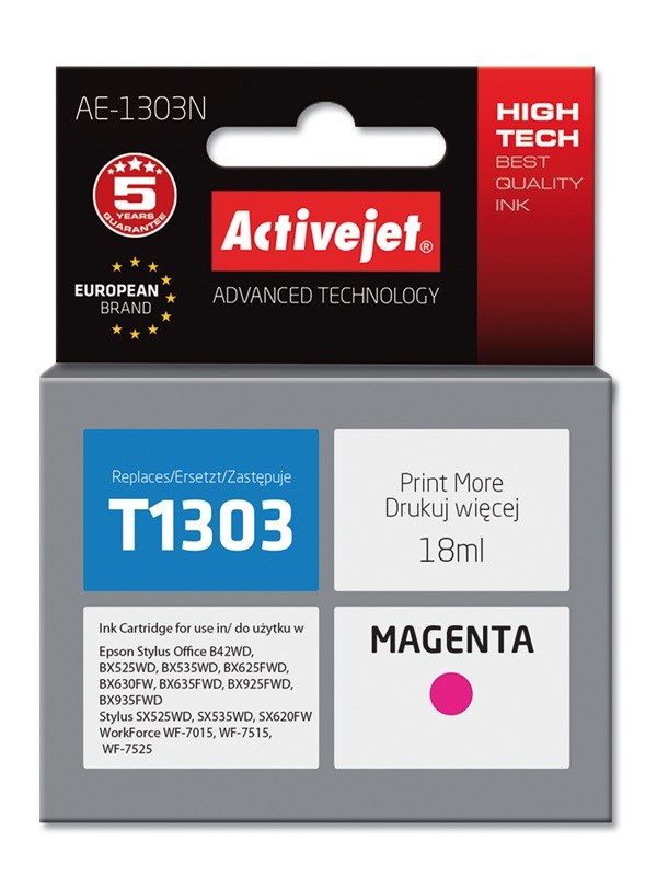 Activejet AE-1303N ink (replacement for Epson T1303; Supreme; 18 ml; magenta)
