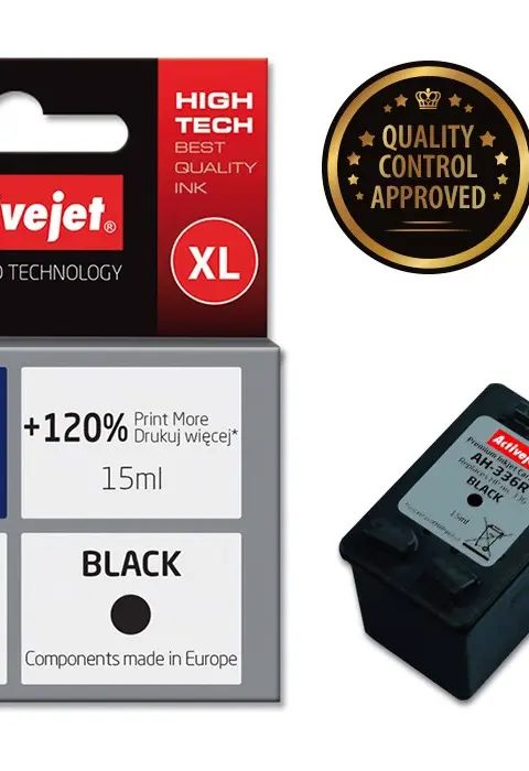 Activejet AH-336R ink for HP printer, HP 336 C9362EE replacement; Premium; 15 ml; black