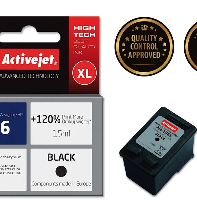 Activejet AH-336R ink for HP printer, HP 336 C9362EE replacement; Premium; 15 ml; black