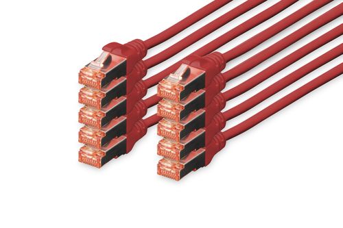 CAT 6 S/FTP patch cable, 10 pieces