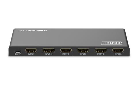 DIGITUS HDMI Switch 5x1, 4K/60Hz, HDCP 2.3
