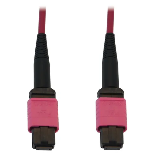 Tripp Lite N845B-01M-12-MG 100G Multimode 50/125 OM4 Fiber Optic Cable (12F MTP/MPO-PC F/F), LSZH, Magenta, 1 m (3.3 ft.)