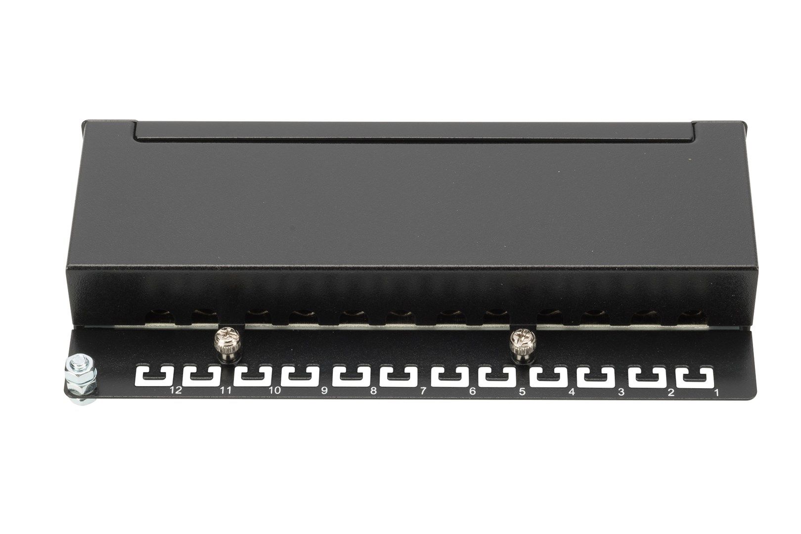 Desktop CAT 6A, class EA patch panel, shielded, black