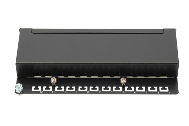 Desktop CAT 6A, class EA patch panel, shielded, black
