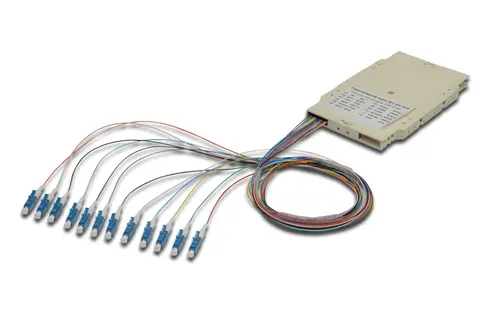 Splice cassette with 12 pigtails, pre-assembled, LC, OS2