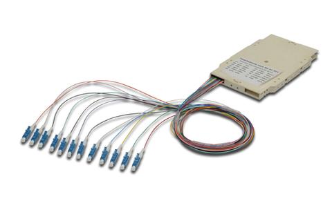 Splice cassette with 12 pigtails, pre-assembled, LC, OS2