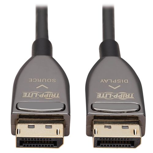 Tripp Lite P580F3-20M-8K6 DisplayPort Active Optical Cable (AOC), 8K 60 Hz (M/M), CL3 Rated, Latching Connectors, Black, 20 m (65 ft.)