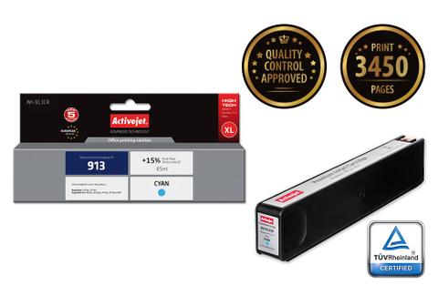 Activejet AH-913CR ink (replacement for HP 913 F6T77AE; Premium; 45 ml; cyan)
