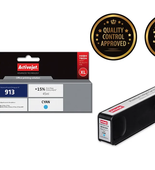 Activejet AH-913CR ink (replacement for HP 913 F6T77AE; Premium; 45 ml; cyan)