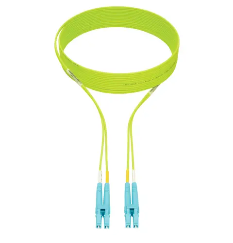 Tripp Lite N820-03M-OM5 100G Duplex Multimode 50/125 OM5 LSZH Fiber Optic Cable (LC/LC), Lime Green, 3 m