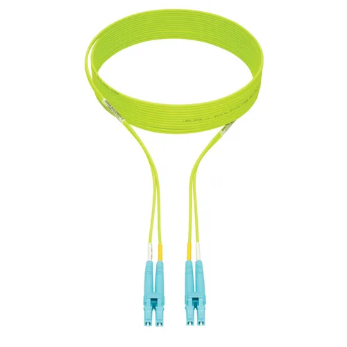 Tripp Lite N820-03M-OM5 100G Duplex Multimode 50/125 OM5 LSZH Fiber Optic Cable (LC/LC), Lime Green, 3 m