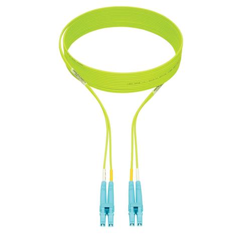 Tripp Lite N820-03M-OM5 100G Duplex Multimode 50/125 OM5 LSZH Fiber Optic Cable (LC/LC), Lime Green, 3 m