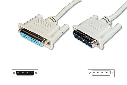 Digitus Datatransfer extension cable, D-Sub25/M - D-Sub25/F